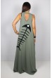 Φόρεμα με απλικέ παράσταση ψαροκόκκαλο στην πλάτη