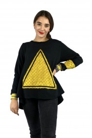 Μπλούζα φούτερ με απλικέ τρίγωνο 