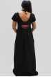 Μακρύ μαύρο φόρεμα με απλικέ παράσταση καρπούζι