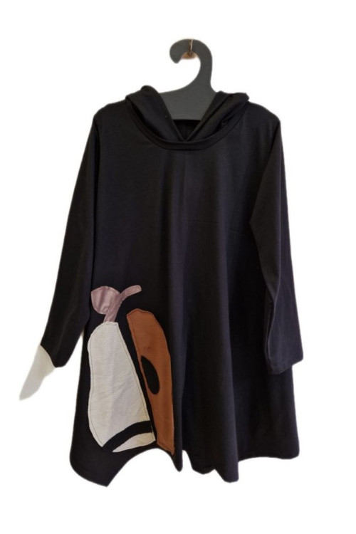 Μπλουζοφόρεμα με απλικέ παράσταση αχλάδι