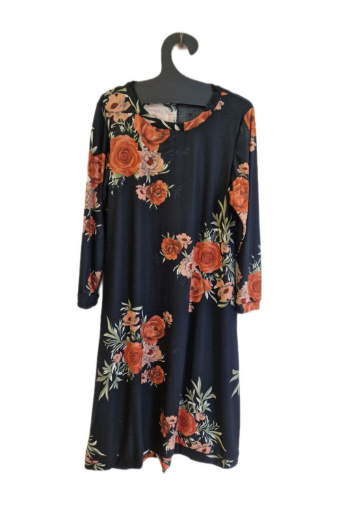 Φόρεμα βελουτέ τριαντάφυλλα