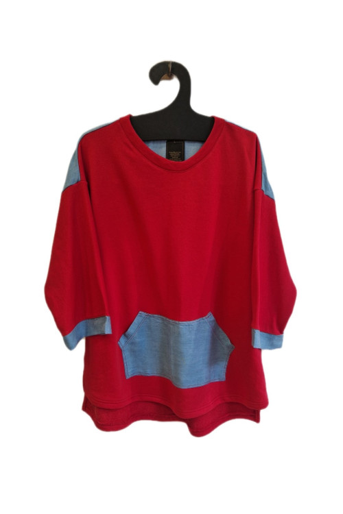 Μπλούζα φούτερ μακρυμάνικη κόκκινη