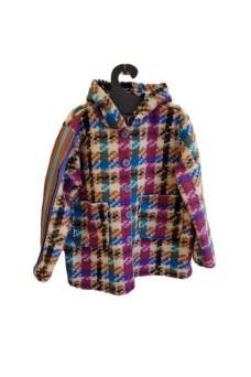 Πανωφόρι τσόχα  μπεζ/μωβ