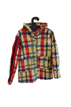 Πανωφόρι τσόχα μπεζ/κόκκινο