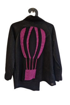 Σακάκι σουέντ με απλικέ παράσταση αερόστατο