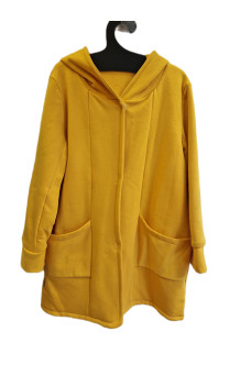Πανωφόρι φούτερ με κουκούλα κίτρινο
